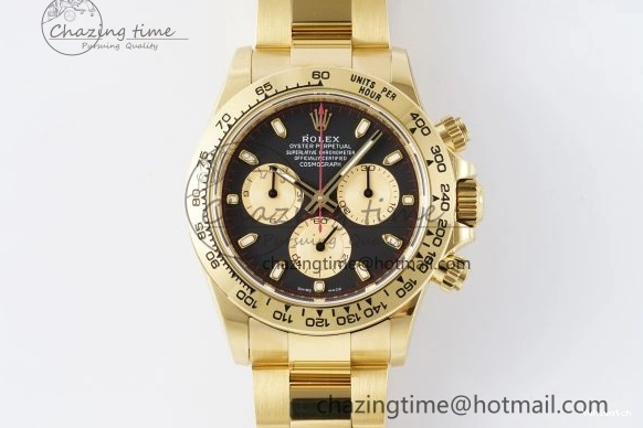 1:1 BTF Best SA4130 Daytona Black YG Bracelet Edition on 116508 YG Dial 0109